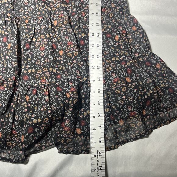 NEW Altard State Tiered Ruffle Mini Dress M Boho Prairie Balloon Sleeve Tie back - Picture 9 of 11